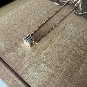 🎁 Zircon Gold-Plated Cube Necklace • Dainty Adjustable Pendant